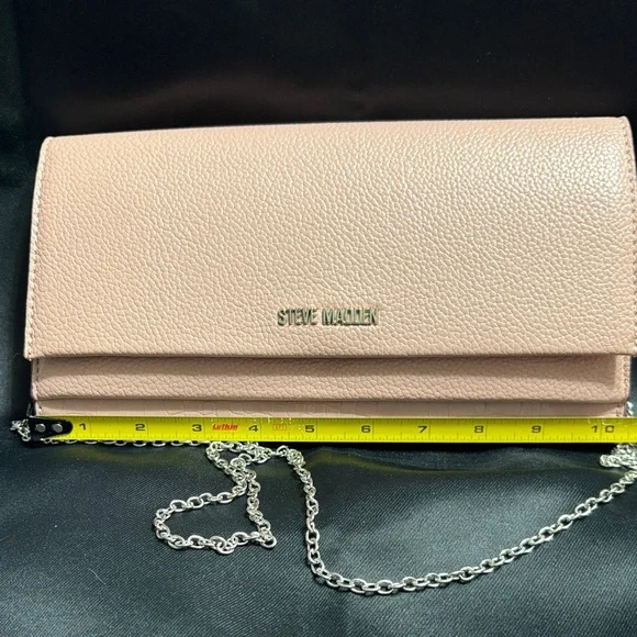 Steve Madden Blush Pink Clutch with Chain - Picture 4 of 11